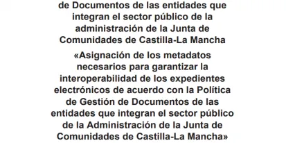 Portada referenciando la norma técnica con el logotipo de la Junta de Comunidades de Castilla-La Mancha